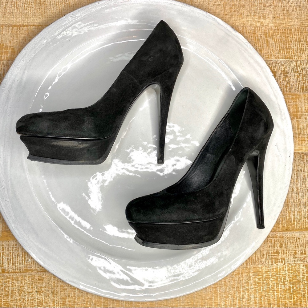 Yves Saint Laurent Tribute suede platform pumps - Picture 4 of 12
